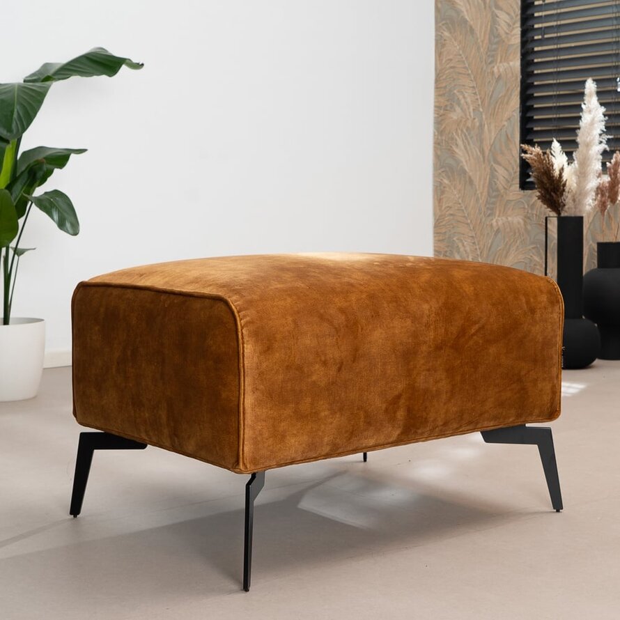 Hocker Vegas okergeel velvet