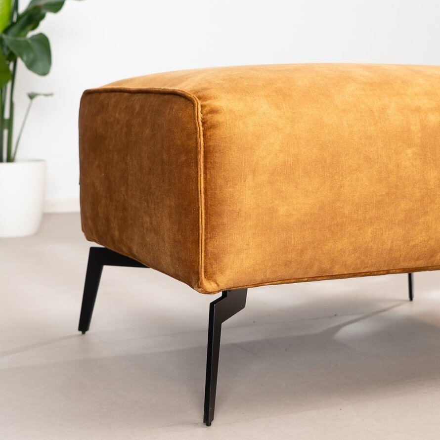 Hocker Vegas okergeel velvet