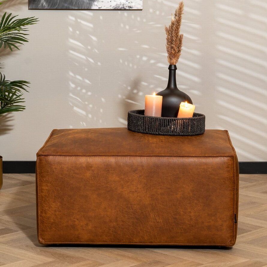 Hocker Memphis cognac eco-leer