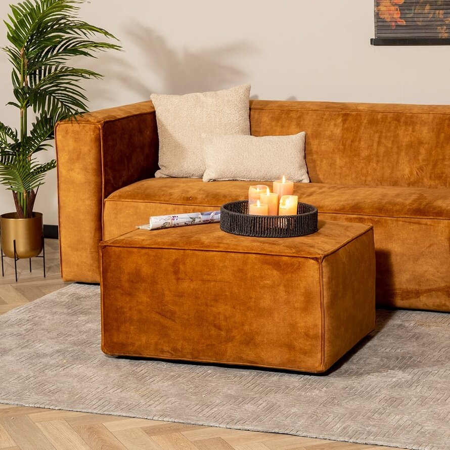 Hocker Memphis cognac eco-leer