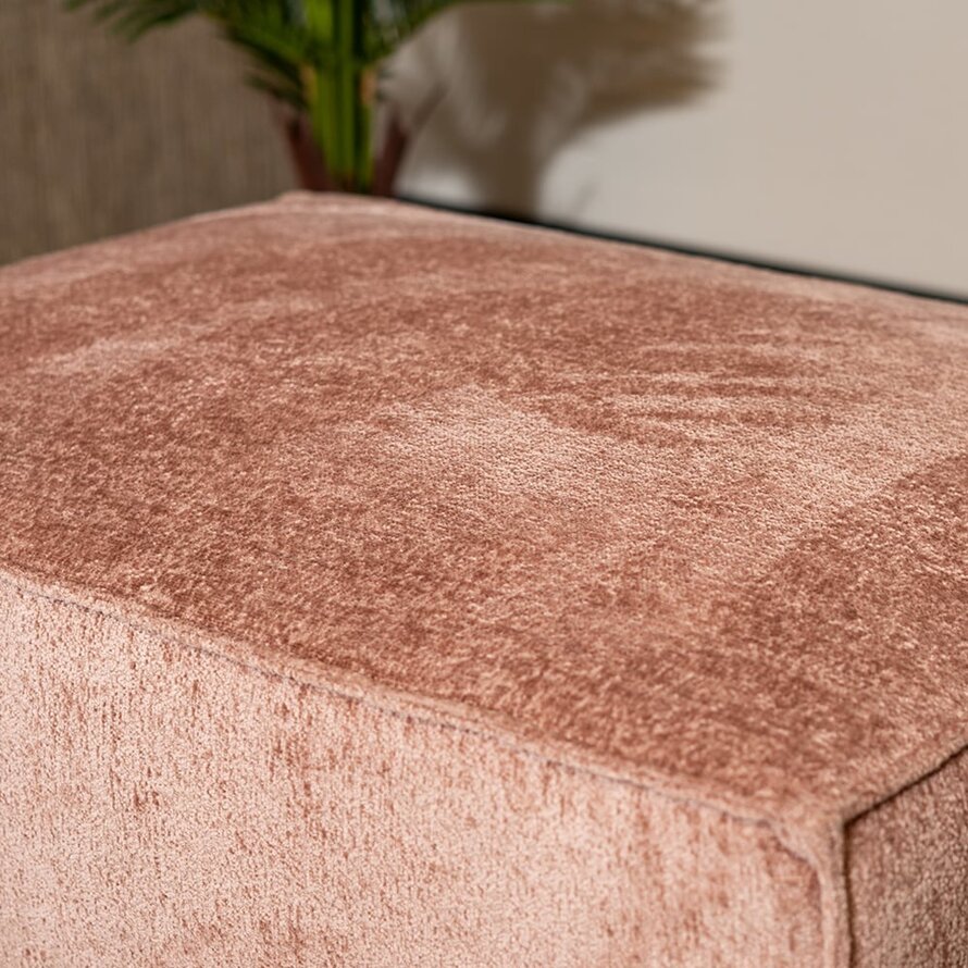 Hocker Memphis roze chenille stof - Feel me