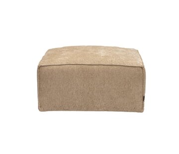 Bronx71 Hocker Memphis wit/beige chenille stof - feel me