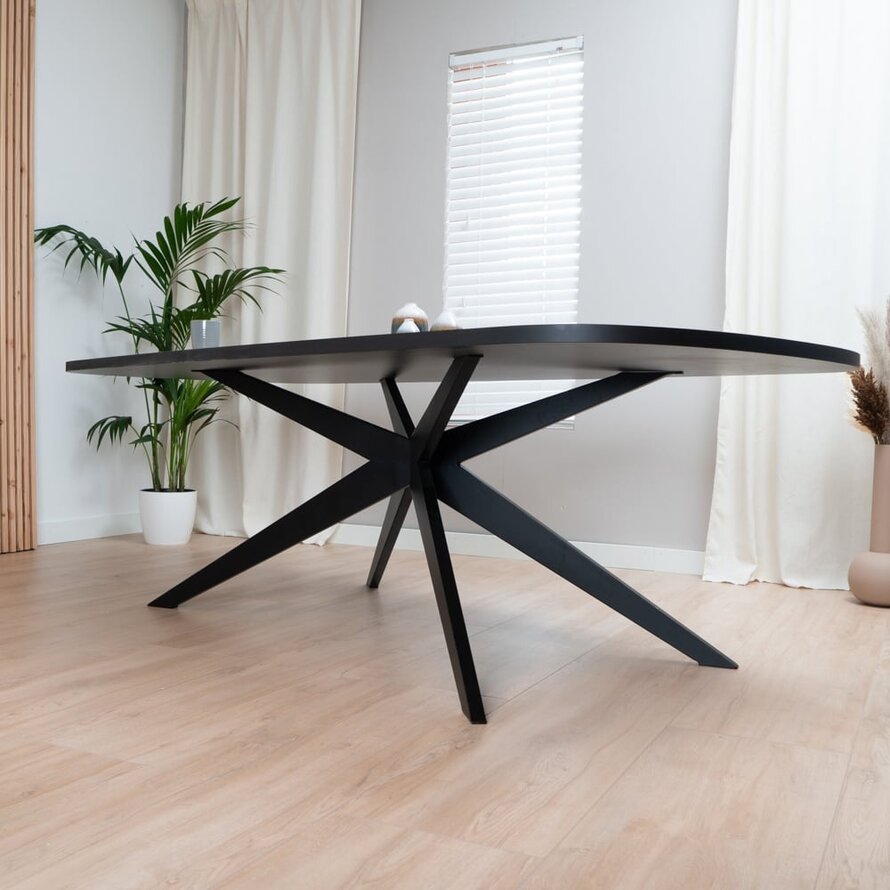 Onderstel tafel spinpoot Torben metaal zwart 140 x 80 cm