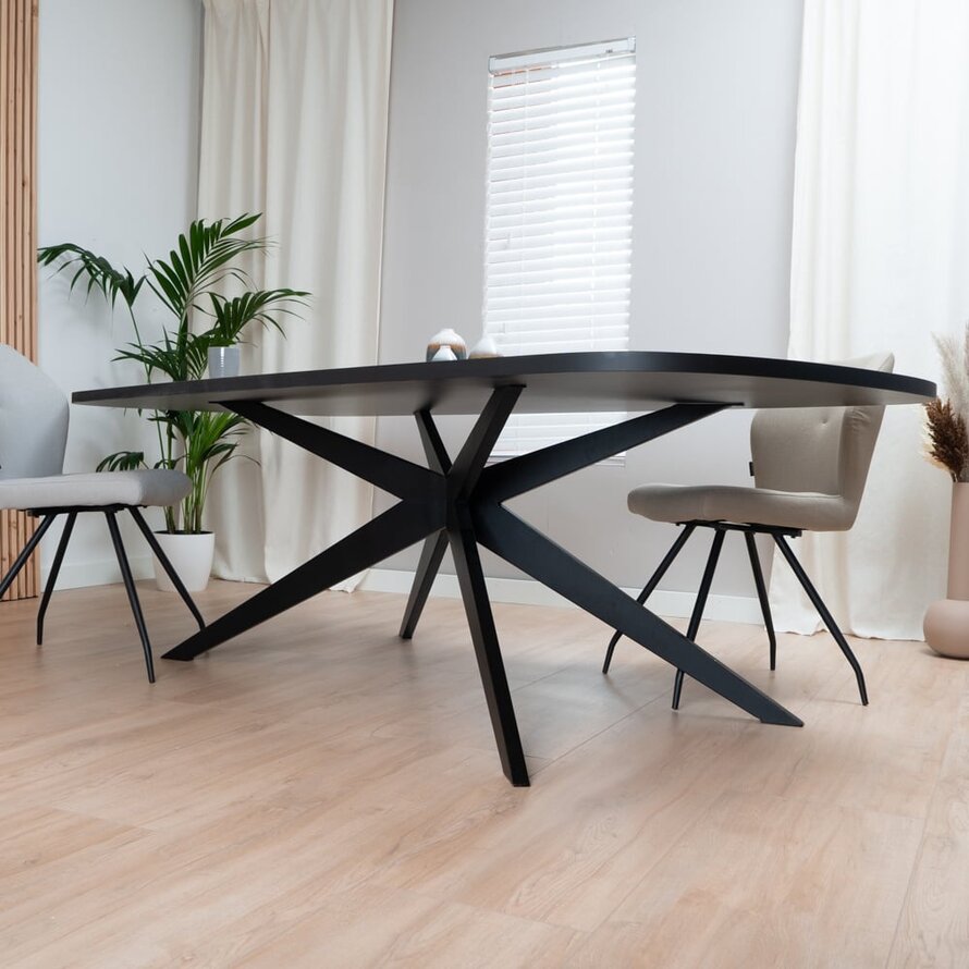Onderstel tafel spinpoot Torben metaal zwart 140 x 80 cm