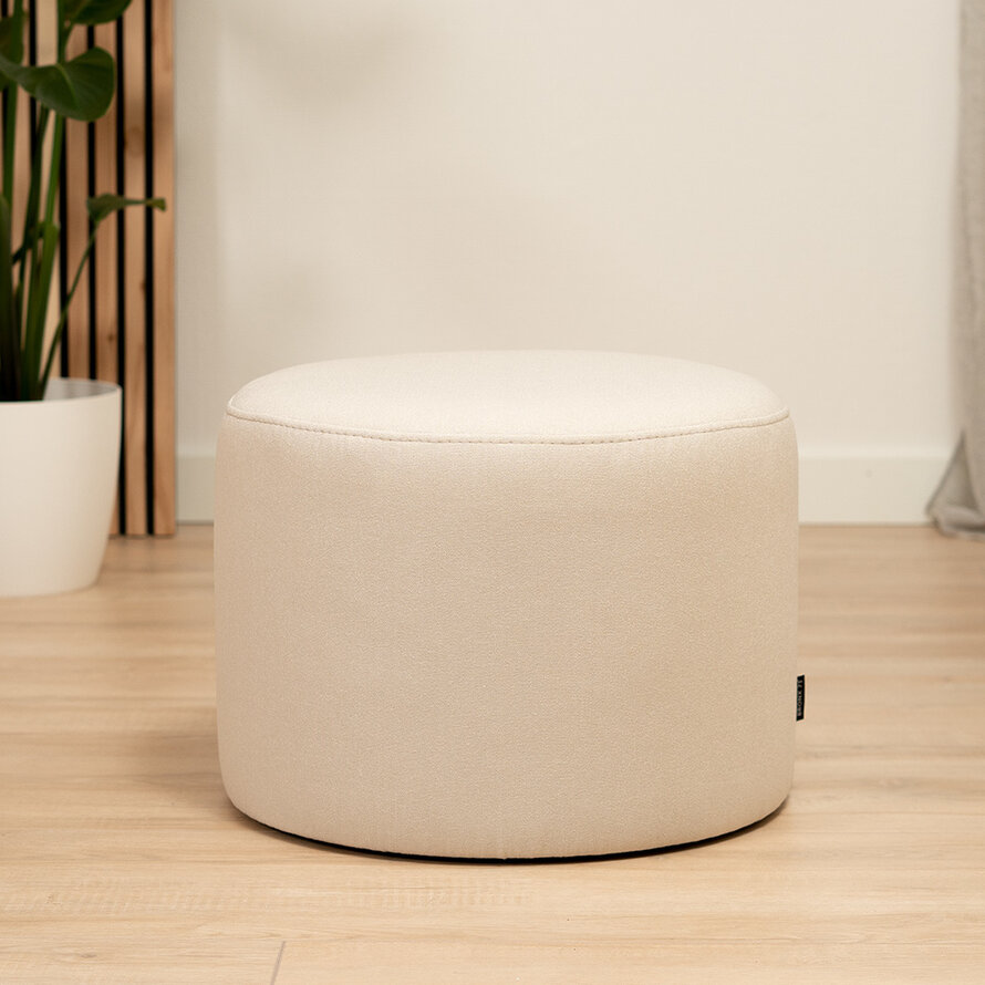 Poef/hocker Hilda off white polyester