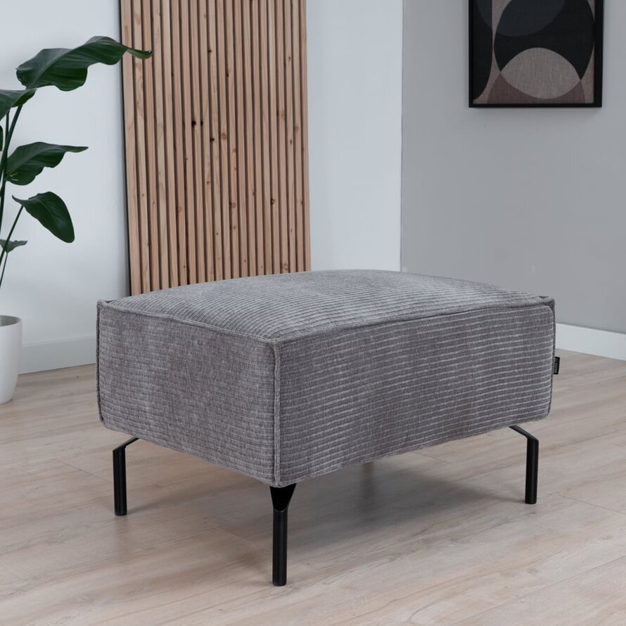 Hocker Kansas taupe ribstof