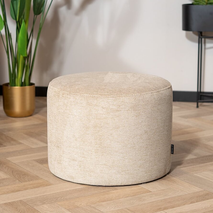 Poef/hocker Myles taupe polyester