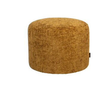Bronx71 Poef/hocker Feline okergeel chenille stof