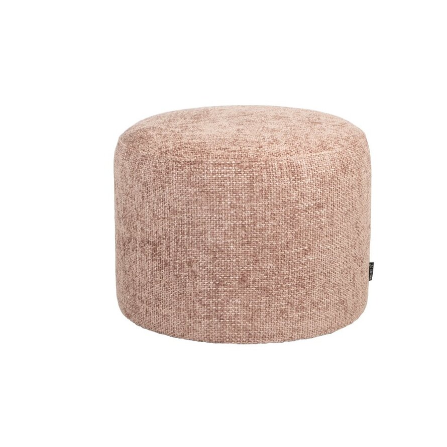 Poef/hocker Feline roze chenille stof