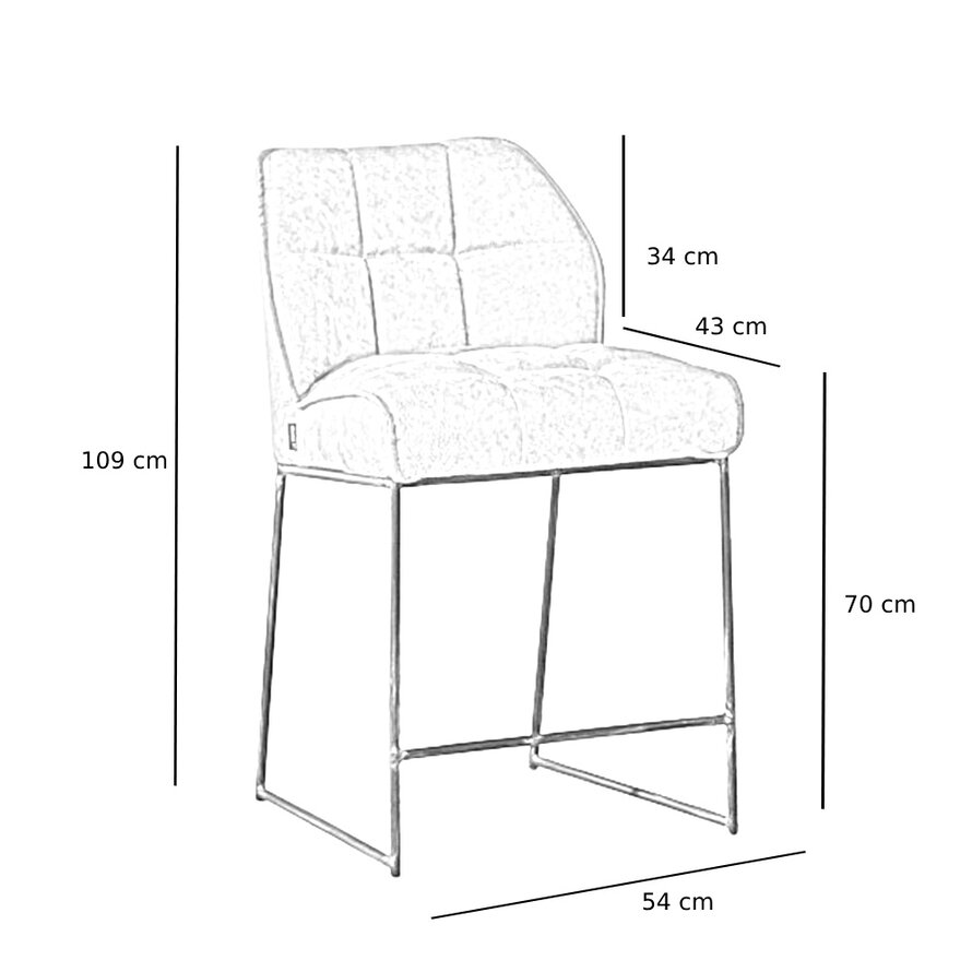 Barkruk Jelle antraciet polyester 70 cm