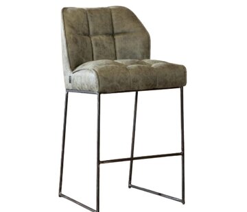 Bronx71 Barkruk Abel olijfgroen microvezel 82 cm