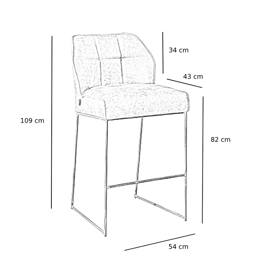 Barkruk Abel olijfgroen microvezel 82 cm