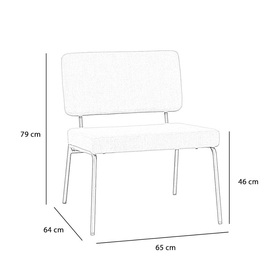 Fauteuil met hocker Espen antraciet eco-leer