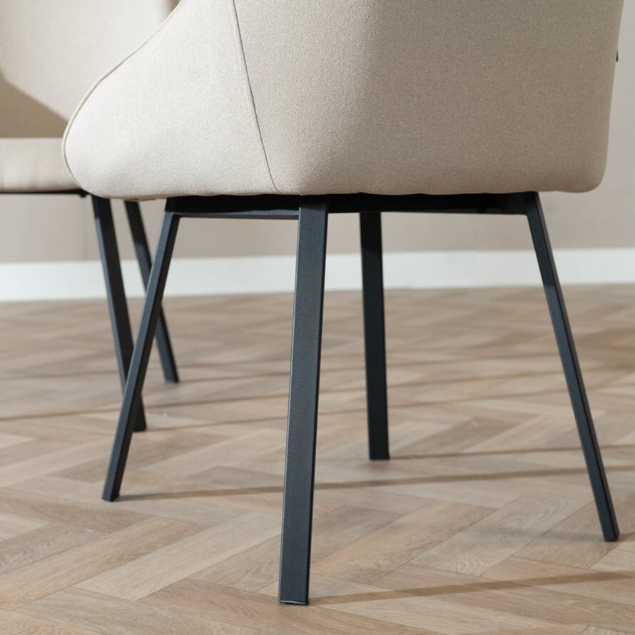 Stoel Lova gerecycled polyester taupe