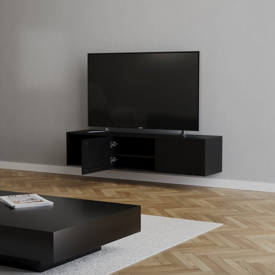 Tv-meubel Ray zwart eiken 150 cm