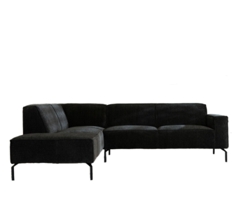 Bronx71 Hoekbank links Kansas ribstof antraciet/ donkergroen