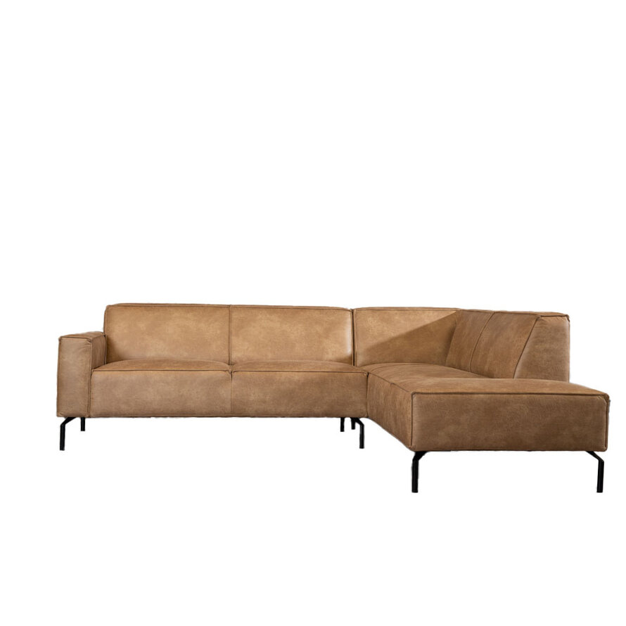 Hoekbank rechts Kansas beige eco-leer