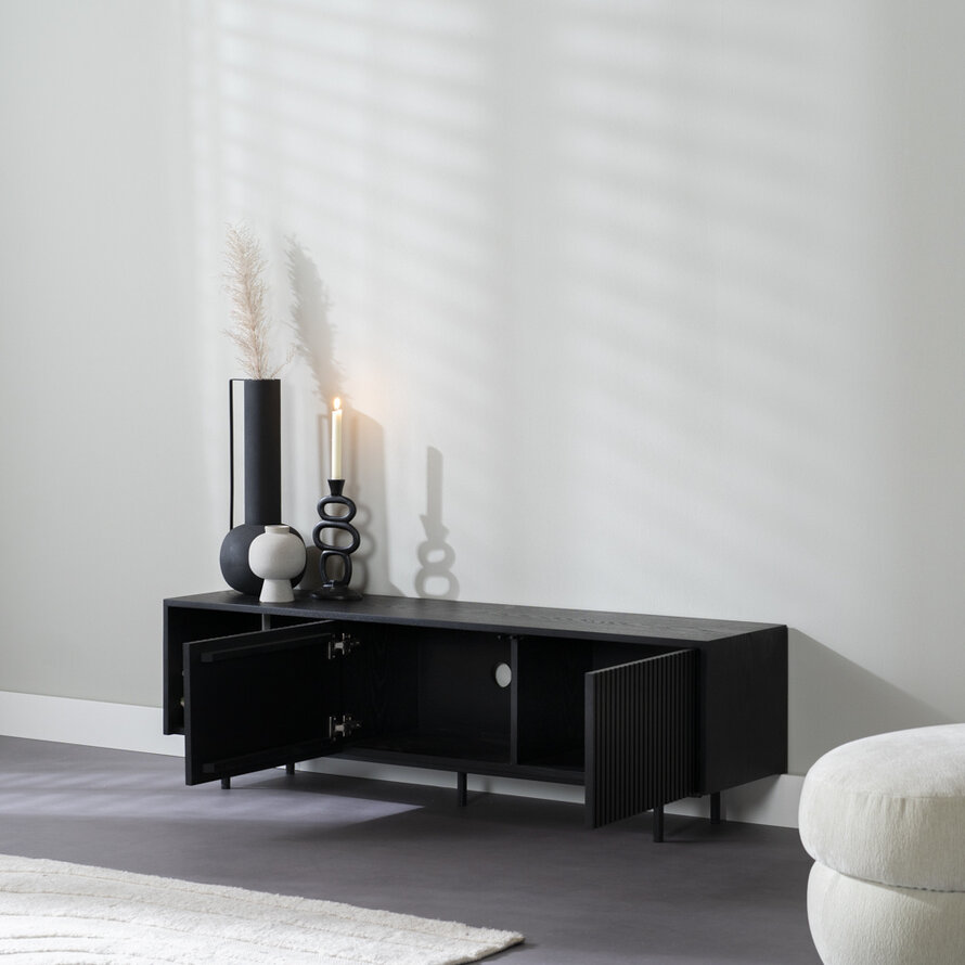 Tv-meubel Ray zwart eiken 150 cm