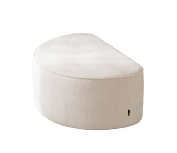 Bronx71 Hocker Lune halve maan chenille off white