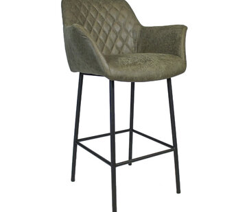 Bronx71 Barstoel Club olijfgroen eco-leer 78 cm