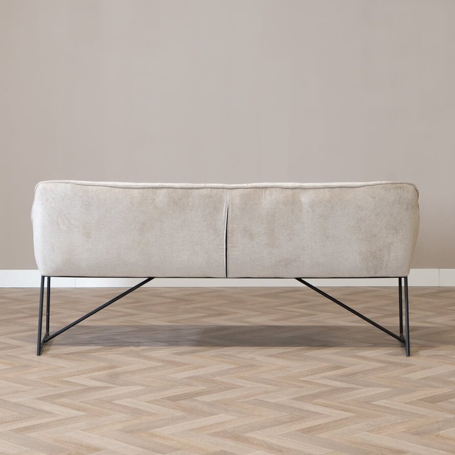 Eetkamerbank Jelle taupe polyester 185 cm