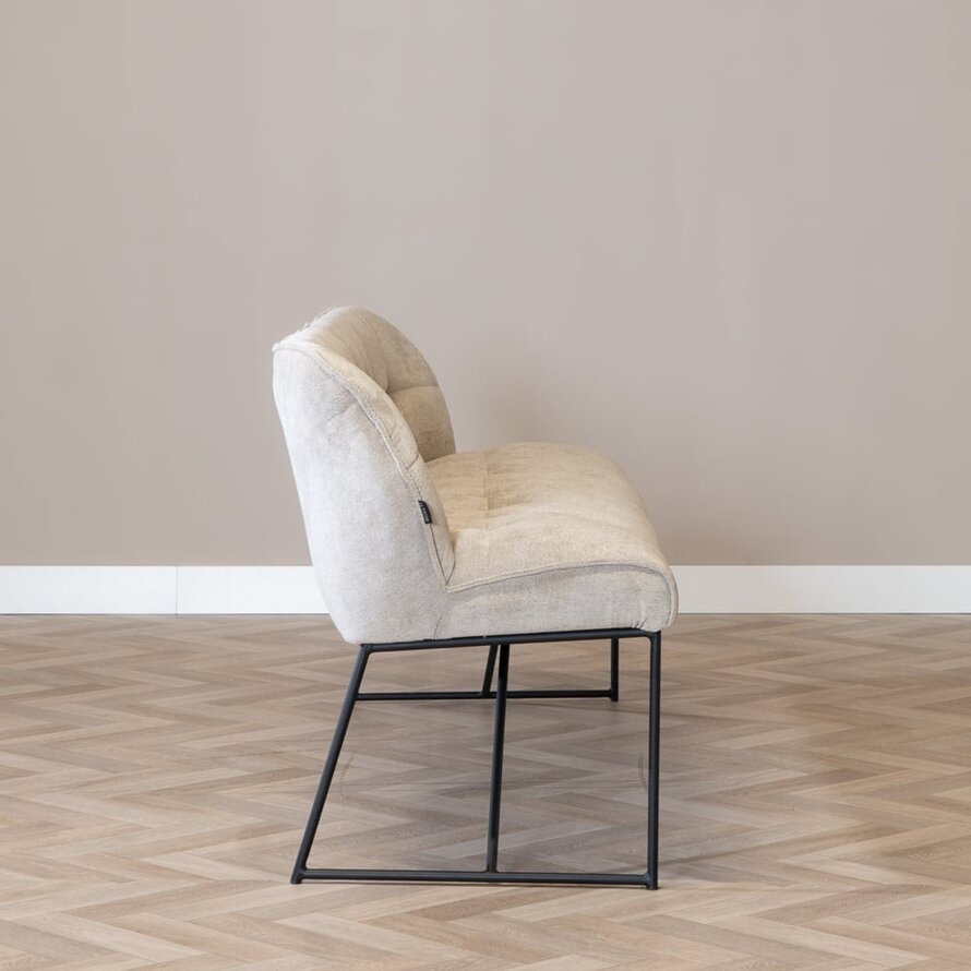 Eetkamerbank Jelle taupe polyester 185 cm