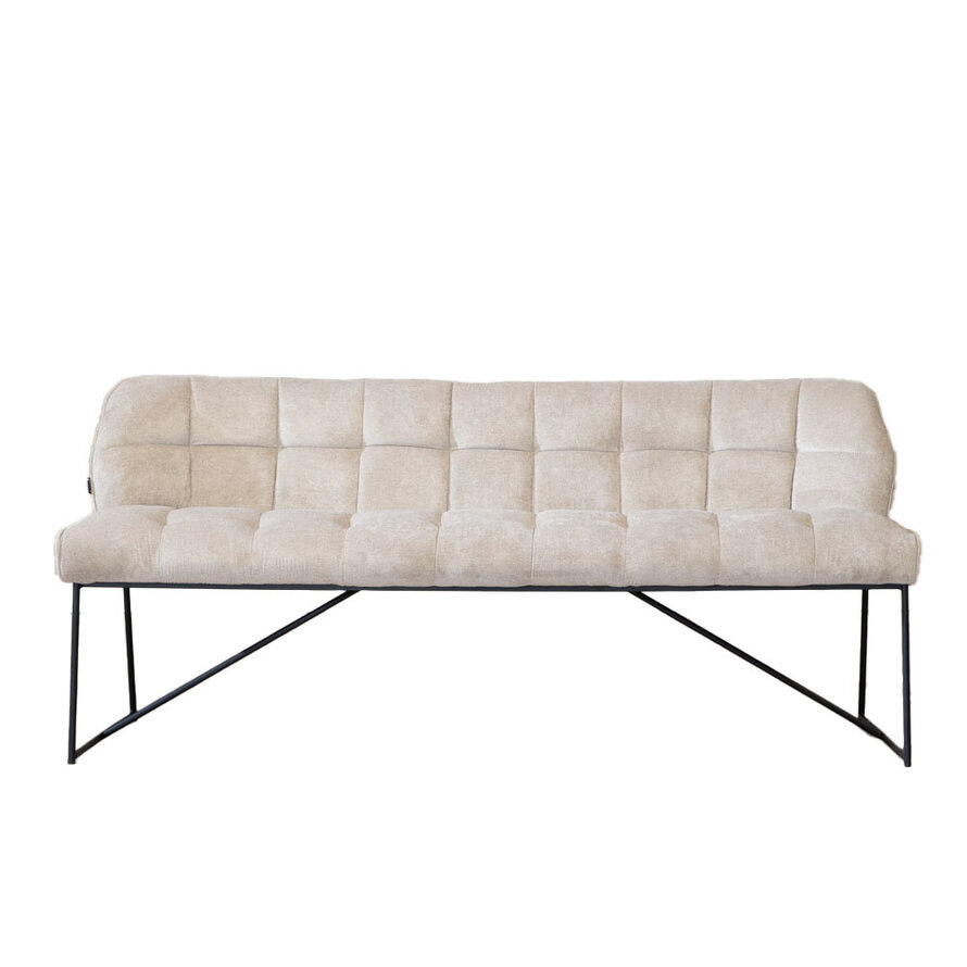 Eetkamerbank Jelle taupe polyester 185 cm