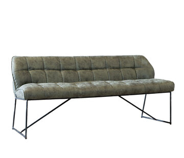 Bronx71 Eetkamerbank Abel olijfgroen microvezel 185 cm