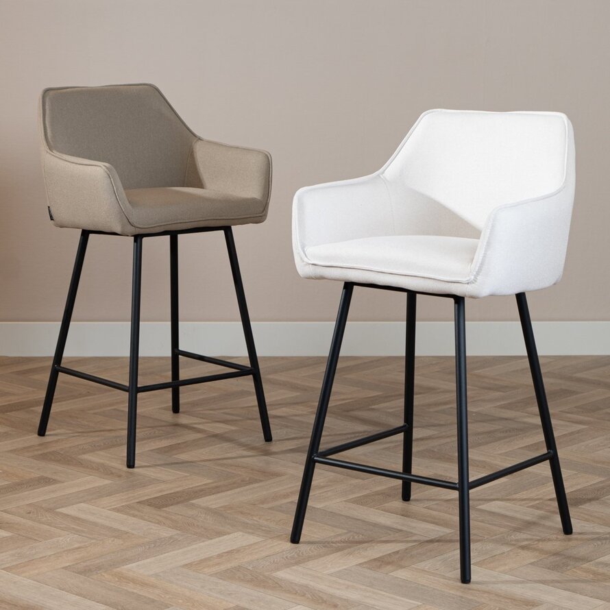 Barkruk Andor off white gerecycled polyester 65-78 cm