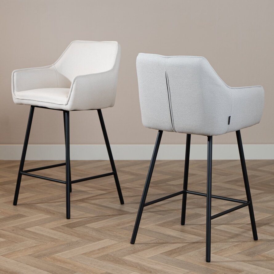 Barkruk Andor grijs gerecycled polyester 65-78 cm