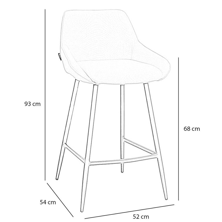 Barkruk Lova grijs gerecycled polyester 68 cm