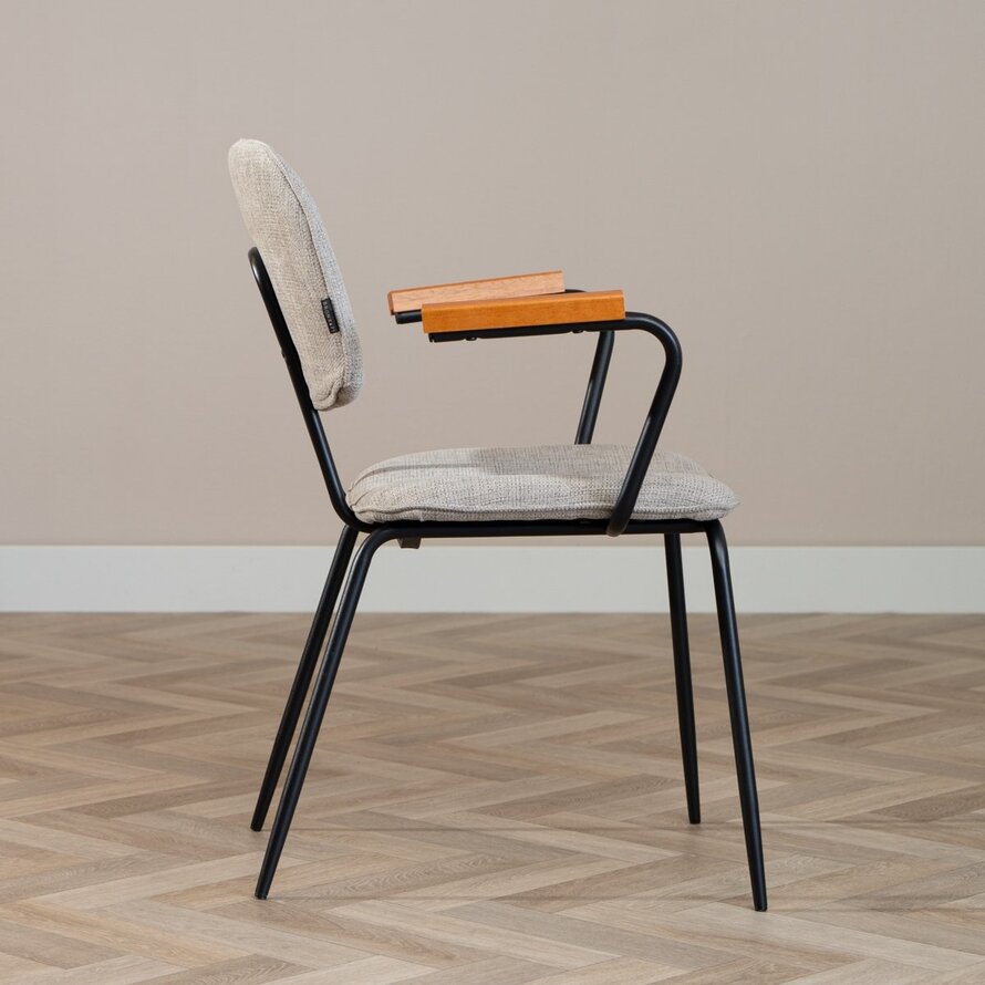 Stoel Oskar taupe gerecycled polyester