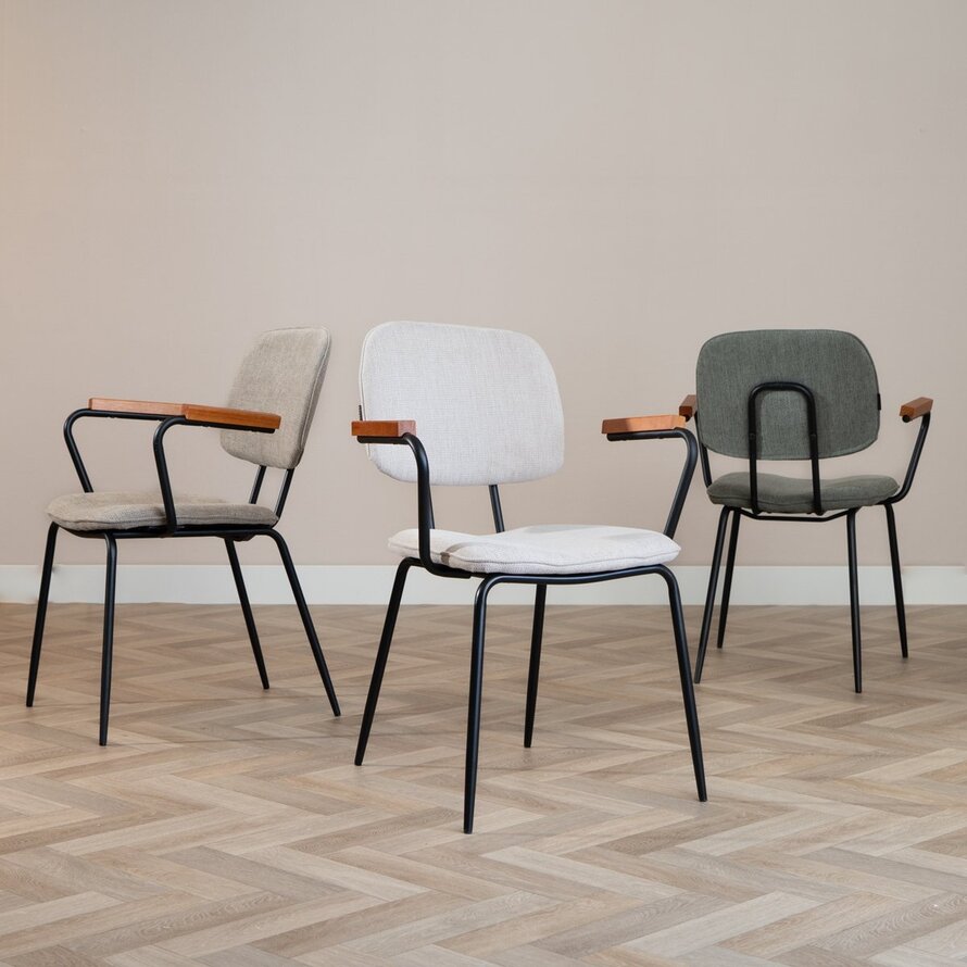 Stoel Oskar taupe gerecycled polyester