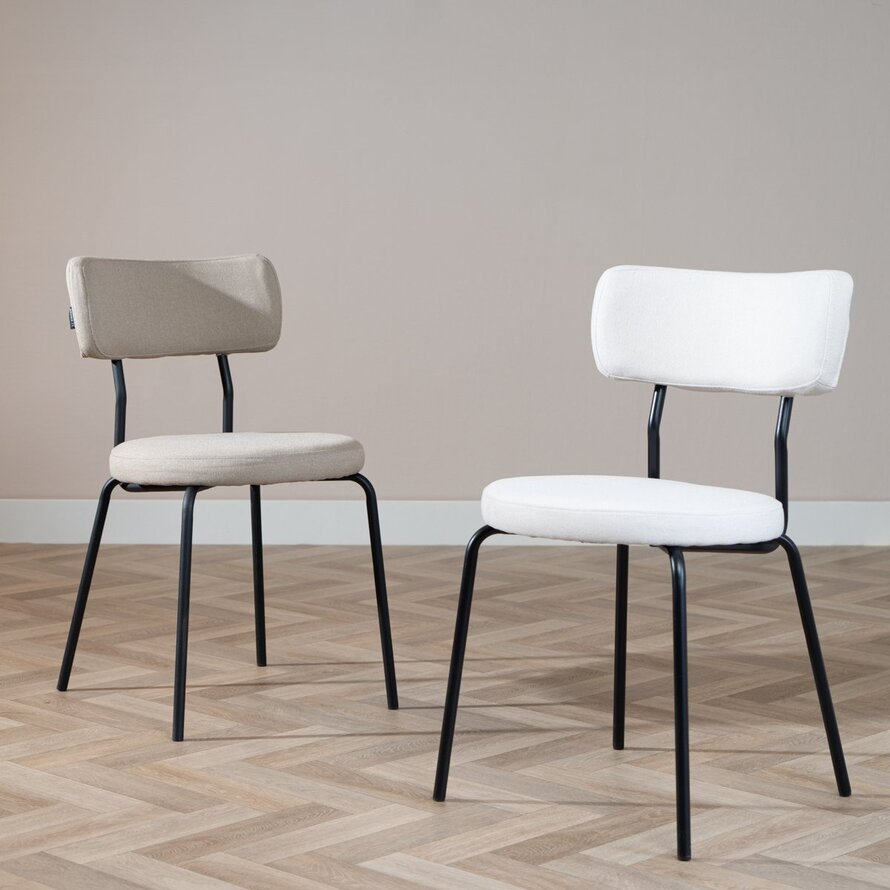 Stapelbare stoel Lyon off white gerecycled polyester