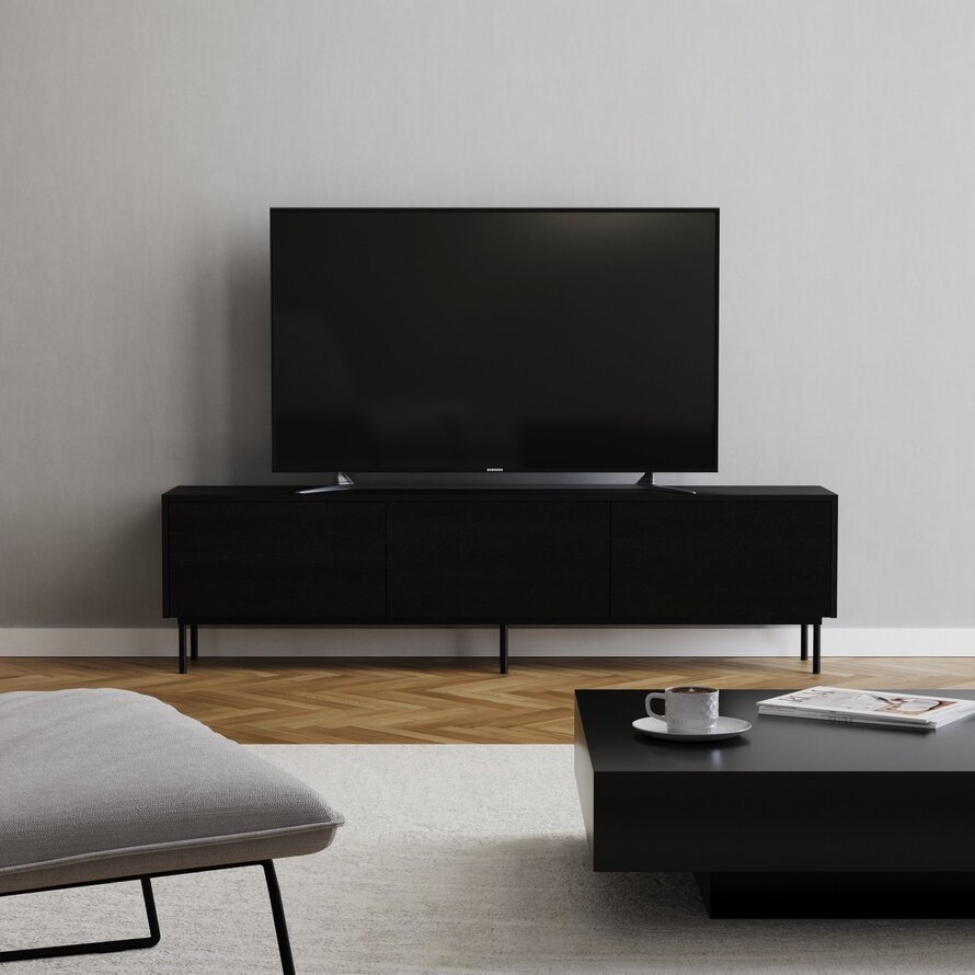 Tv-meubel Thomas zwart eiken 180 cm