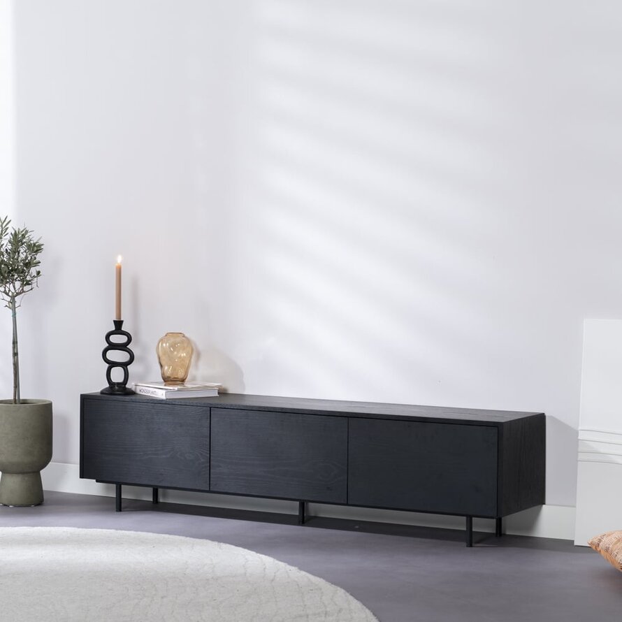 Tv-meubel Thomas zwart eiken 180 cm
