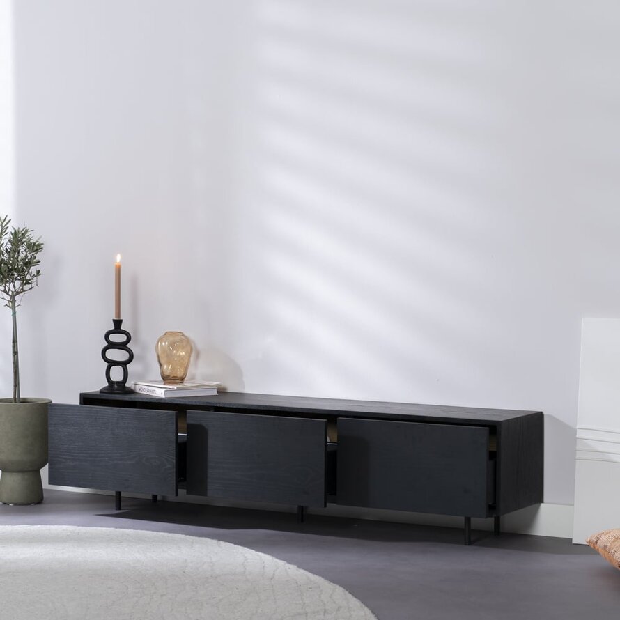 Tv-meubel Thomas zwart eiken 180 cm