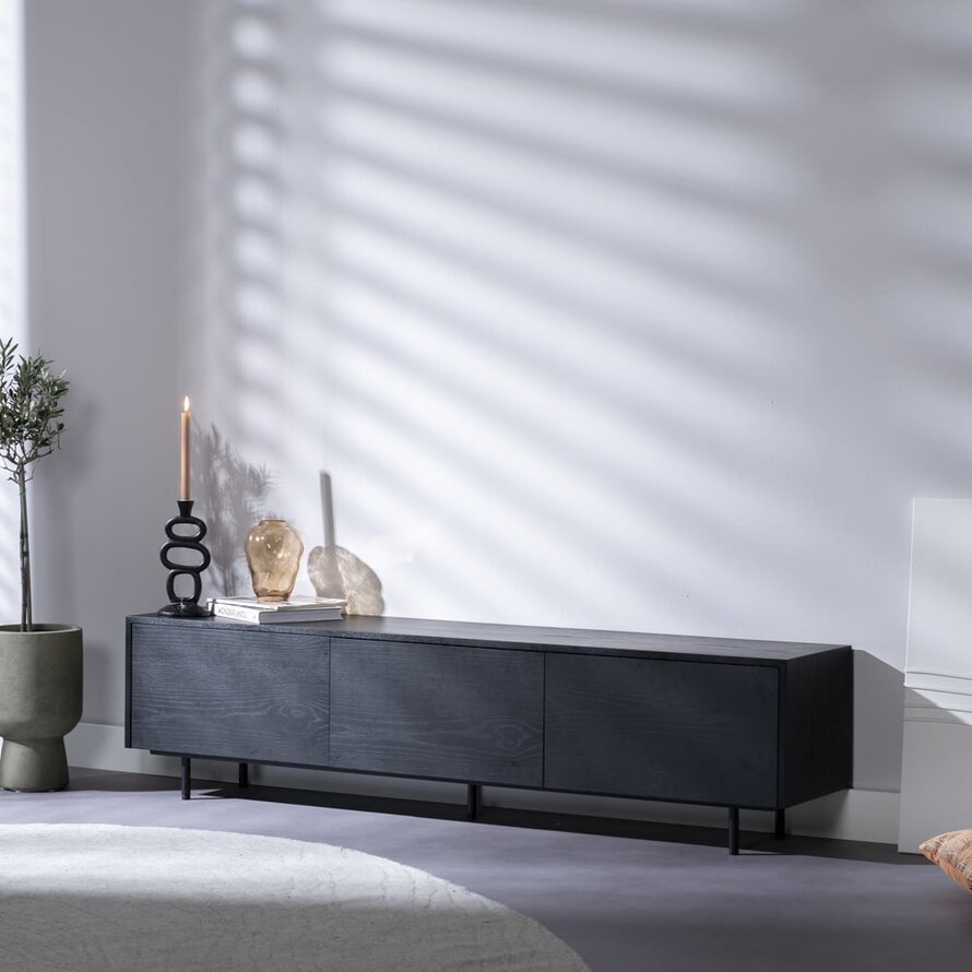 Tv-meubel Thomas zwart eiken 180 cm