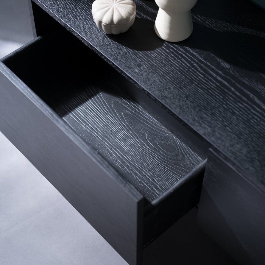 Tv-meubel Thomas zwart eiken 180 cm