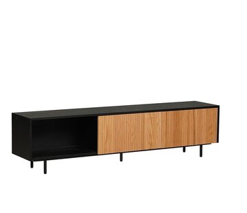 Bronx71 Tv-meubel Ray zwart/blank eiken 180 cm
