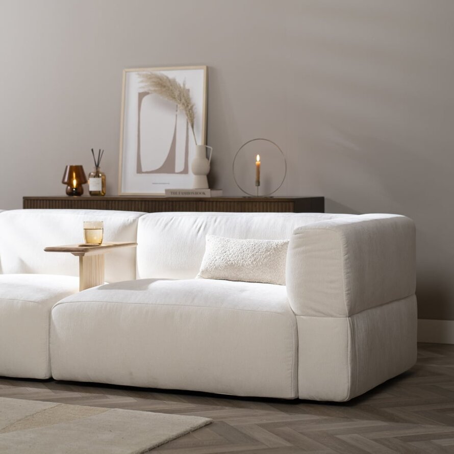 Hoekbank 6-zits Karla chenille off white