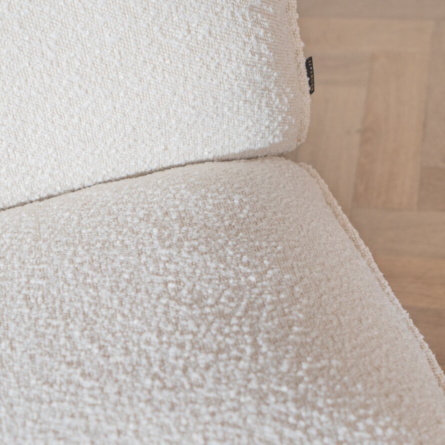 Fauteuil Maceo leer/bouclé cognac/beige