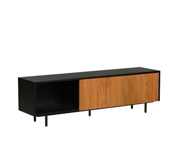 Bronx71 Tv-meubel Ray zwart/blank eiken 150 cm