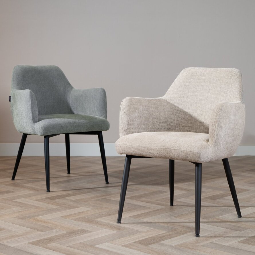 Stoel Lars taupe gerecycled polyester