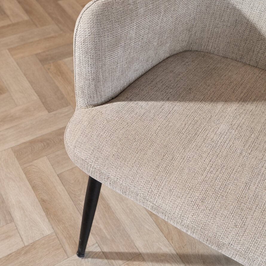 Stoel Lars taupe gerecycled polyester