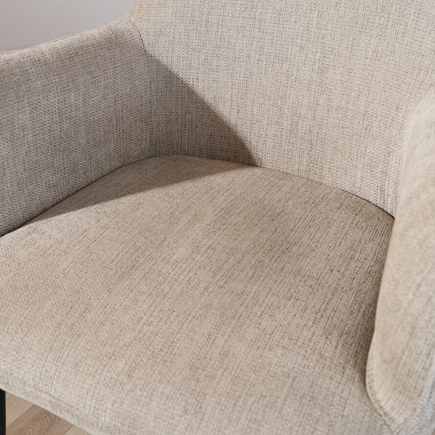 Stoel Lars taupe gerecycled polyester