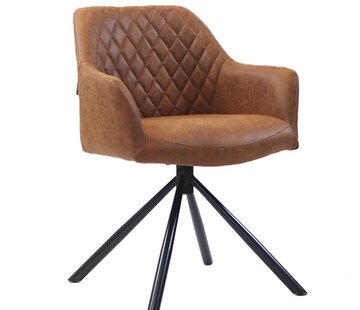 Bronx71 Draaibare stoel Dex cognac eco-leer