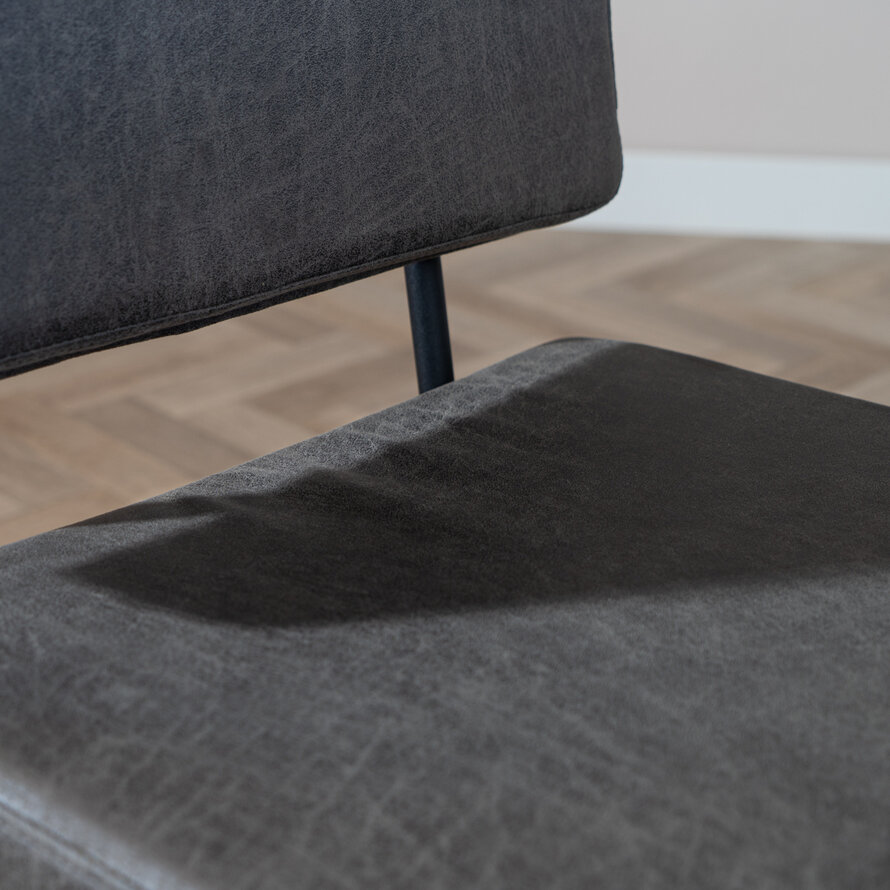 Stoel Espen antraciet eco-leer