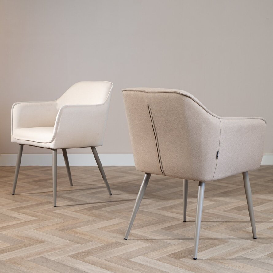 Stoel Elin taupe gerecycled polyester