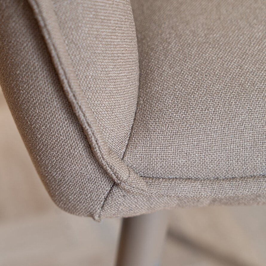 Stoel Elin taupe gerecycled polyester